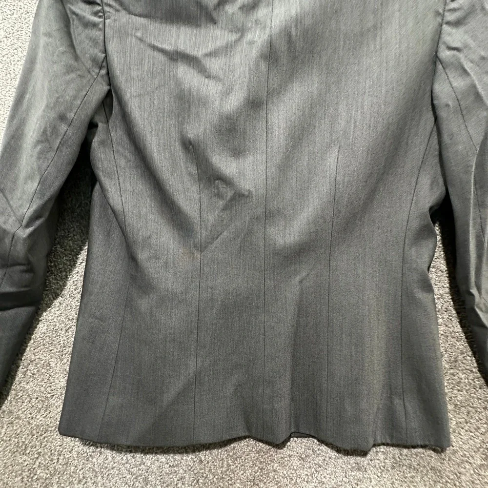 Ann Taylor Blazer Jacket Women 6 Gray Single Button Business Career Notch‎ Lapel - Picture 9 of 11